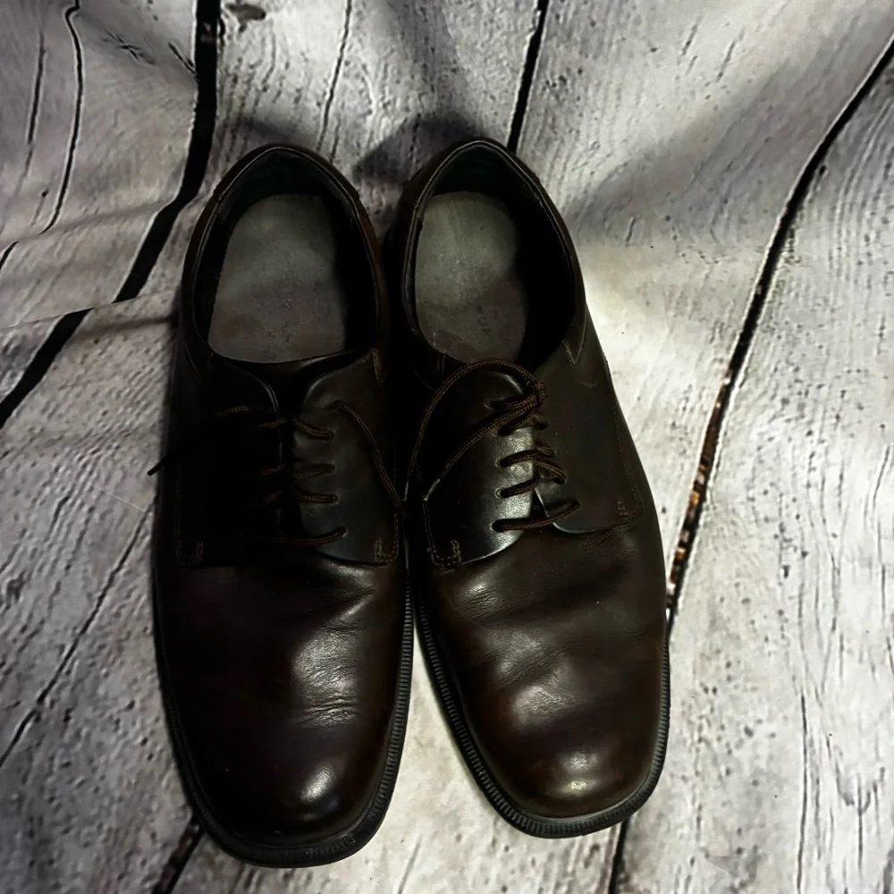 Rockport Men's Margin Plain Toe‎ Dark Brown Leather Lace Up Oxford Shoes Size 12